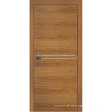 Puerta de entrada chapada de madera rústico, diseño de puerta de chapa de madera de pino tradicional